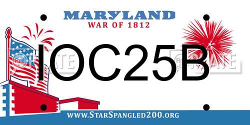 IOC25B Maryland License Plate