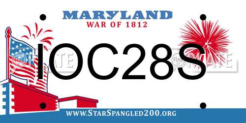 IOC28S Maryland License Plate