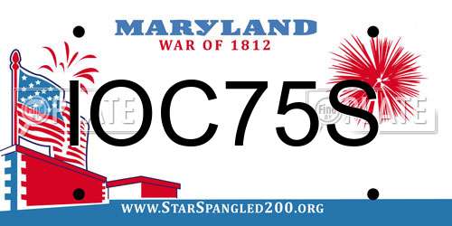 IOC75S Maryland License Plate