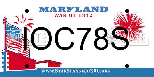 IOC78S Maryland License Plate