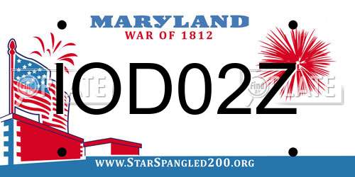 IOD02Z Maryland License Plate