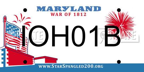 IOH01B Maryland License Plate