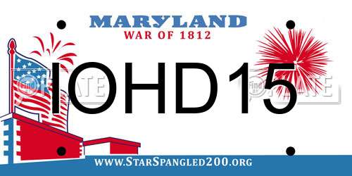 IOHD15 Maryland License Plate