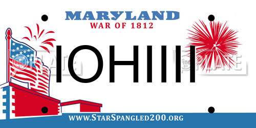 IOHIIII Maryland License Plate