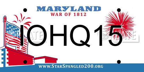IOHQ15 Maryland License Plate
