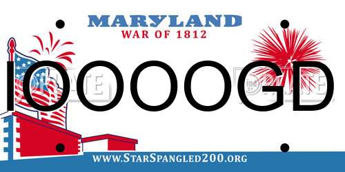 IOOOOGD Maryland License Plate