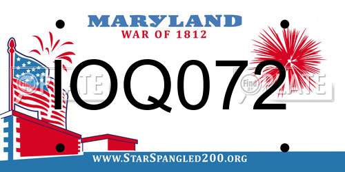 IOQ072 Maryland License Plate