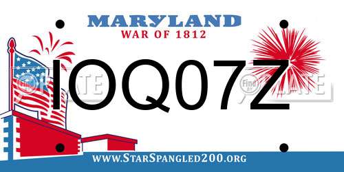 IOQ07Z Maryland License Plate