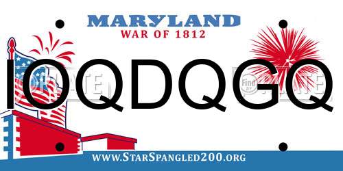 IOQDQGQ Maryland License Plate