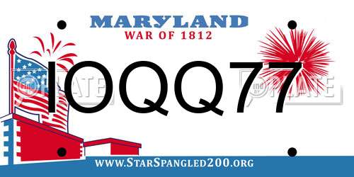 IOQQ77 Maryland License Plate