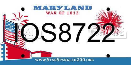 IOS8722 Maryland License Plate