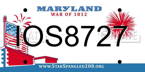 IOS8727 Maryland License Plate