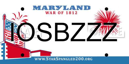 IOSBZZZ Maryland License Plate