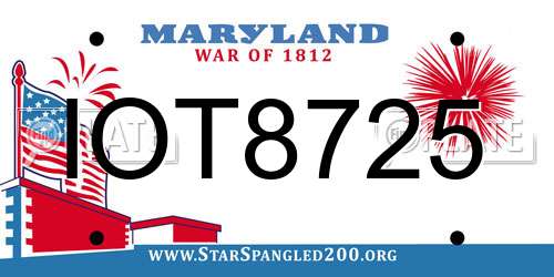 IOT8725 Maryland License Plate