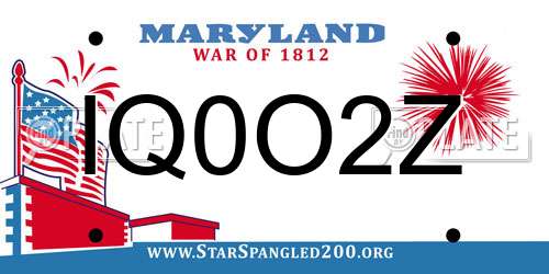 IQ0O2Z Maryland License Plate