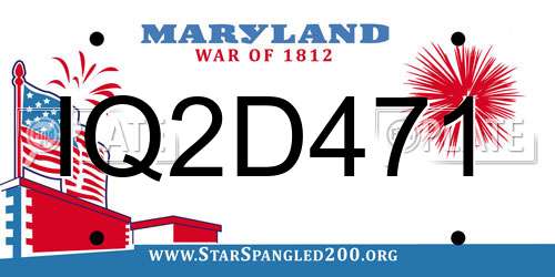 IQ2D471 Maryland License Plate