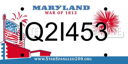 IQ2I453 Maryland License Plate