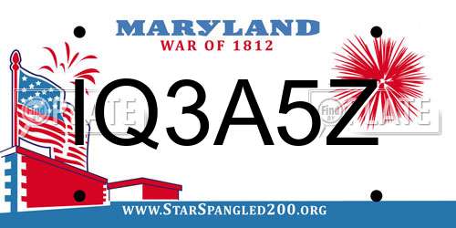 IQ3A5Z Maryland License Plate