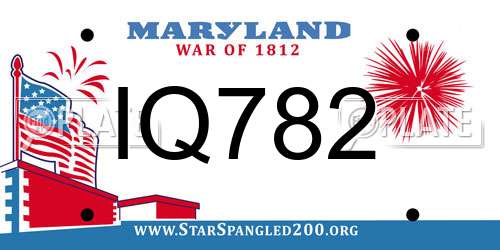IQ782 Maryland License Plate