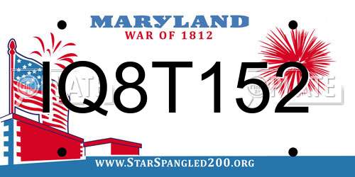 IQ8T152 Maryland License Plate