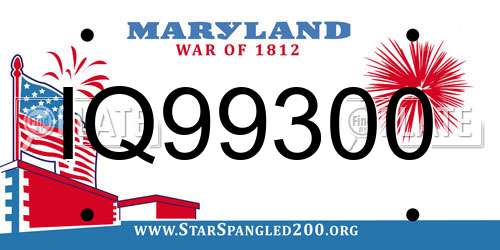 IQ99300 Maryland License Plate