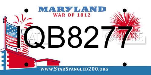 IQB8277 Maryland License Plate