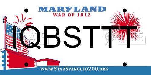 IQBSTTT Maryland License Plate