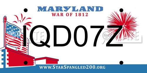 IQD07Z Maryland License Plate