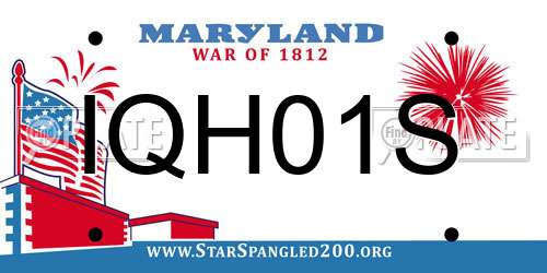 IQH01S Maryland License Plate