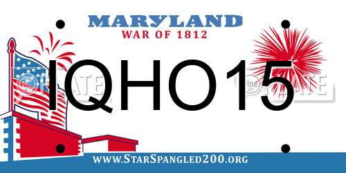 IQHO15 Maryland License Plate