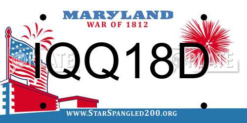 IQQ18D Maryland License Plate