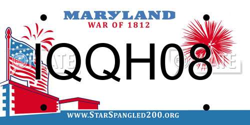 IQQH08 Maryland License Plate