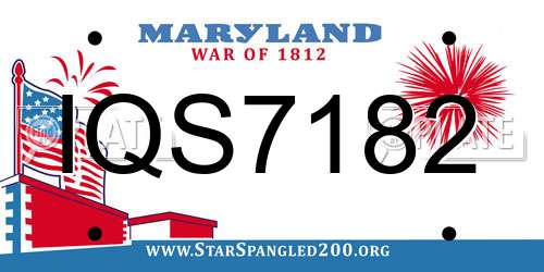 IQS7182 Maryland License Plate