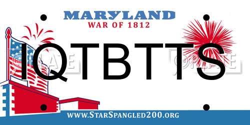 IQTBTTS Maryland License Plate