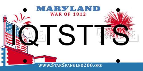 IQTSTTS Maryland License Plate
