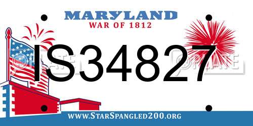 IS34827 Maryland License Plate