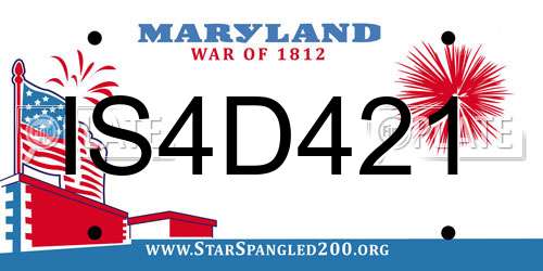 IS4D421 Maryland License Plate
