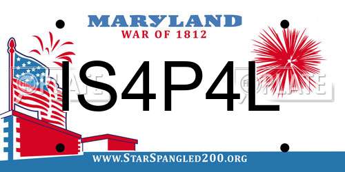 IS4P4L Maryland License Plate
