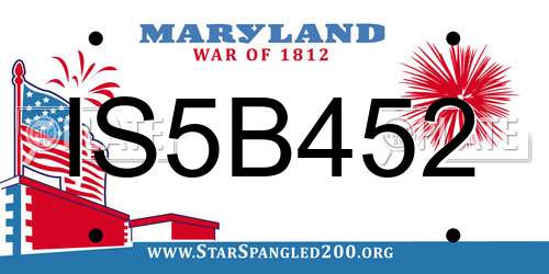 IS5B452 Maryland License Plate
