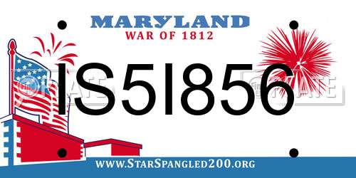 IS5I856 Maryland License Plate