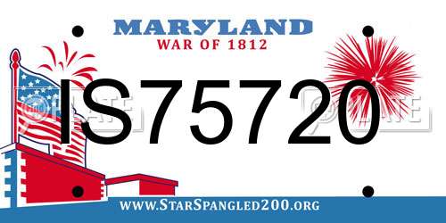IS75720 Maryland License Plate