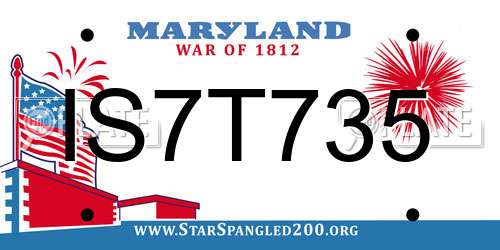 IS7T735 Maryland License Plate