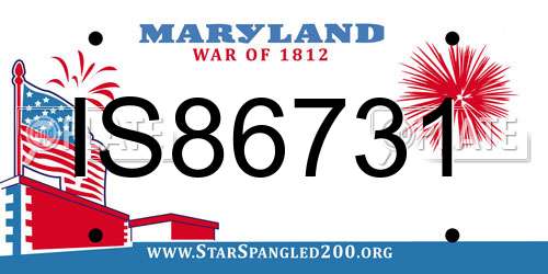 IS86731 Maryland License Plate