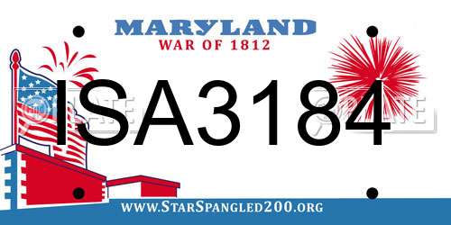 ISA3184 Maryland License Plate