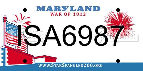 ISA6987 Maryland License Plate