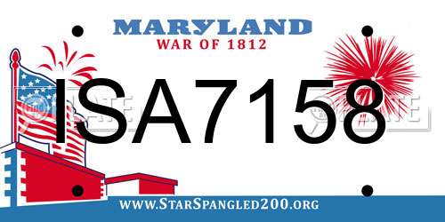 ISA7158 Maryland License Plate