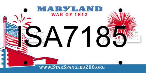 ISA7185 Maryland License Plate