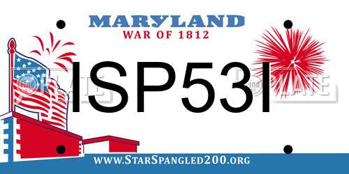 ISP53I Maryland License Plate