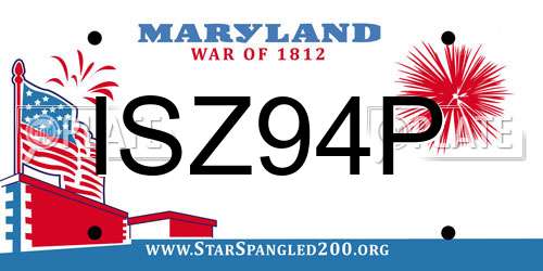 ISZ94P Maryland License Plate