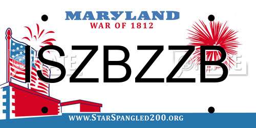 ISZBZZB Maryland License Plate
